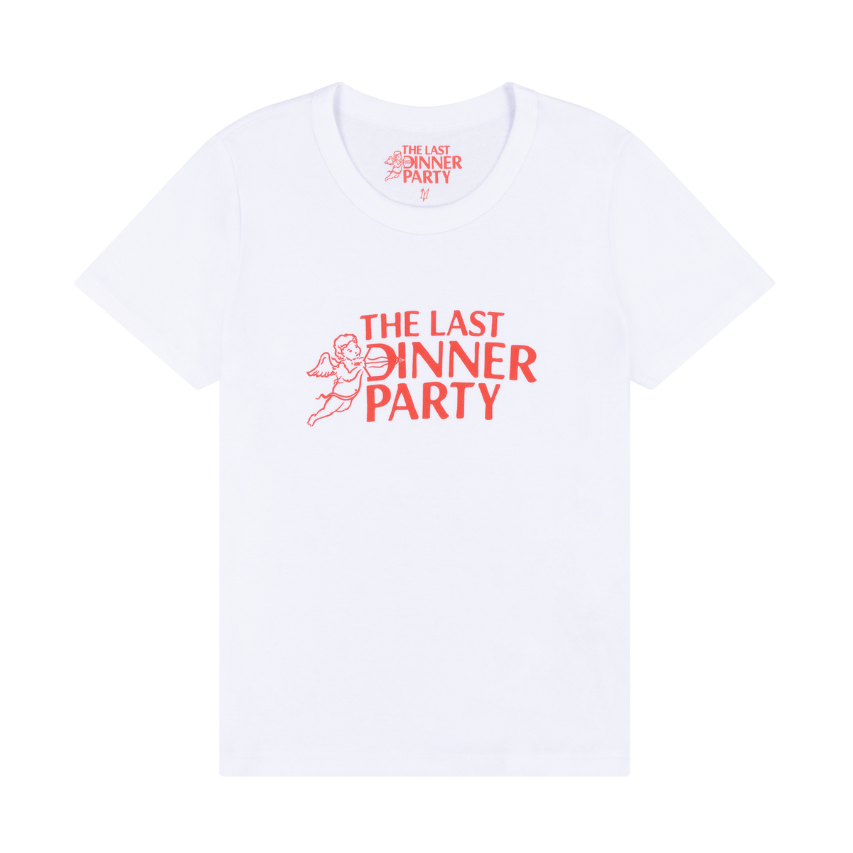 White Logo Baby Tee front