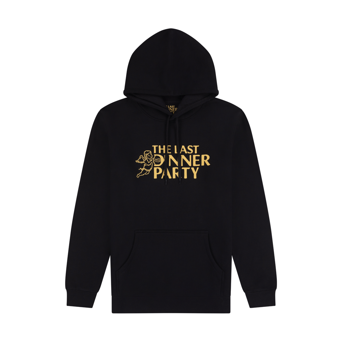 Black Large Cherub Logo Hoodie front