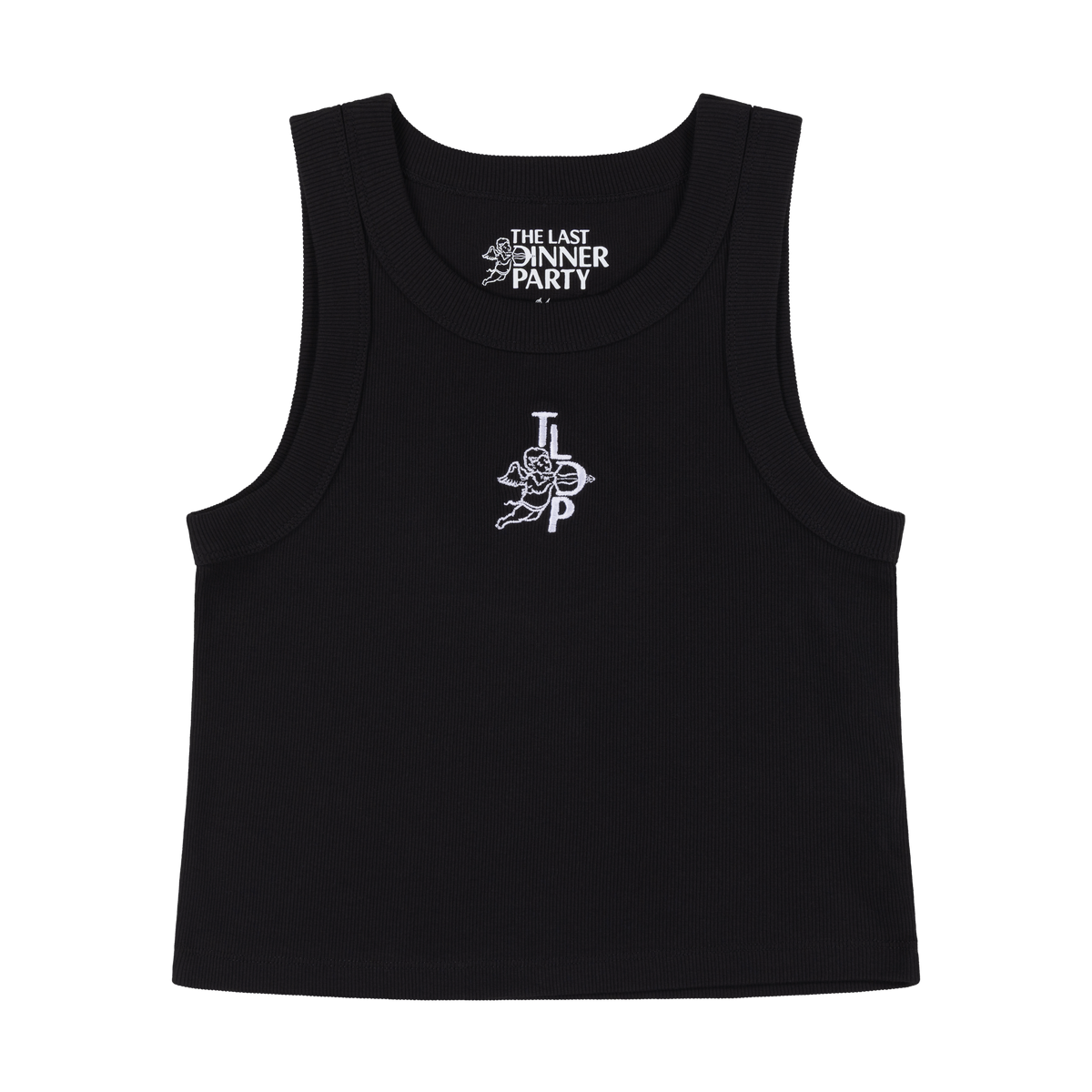 Embroidered Logo Vest in Black front