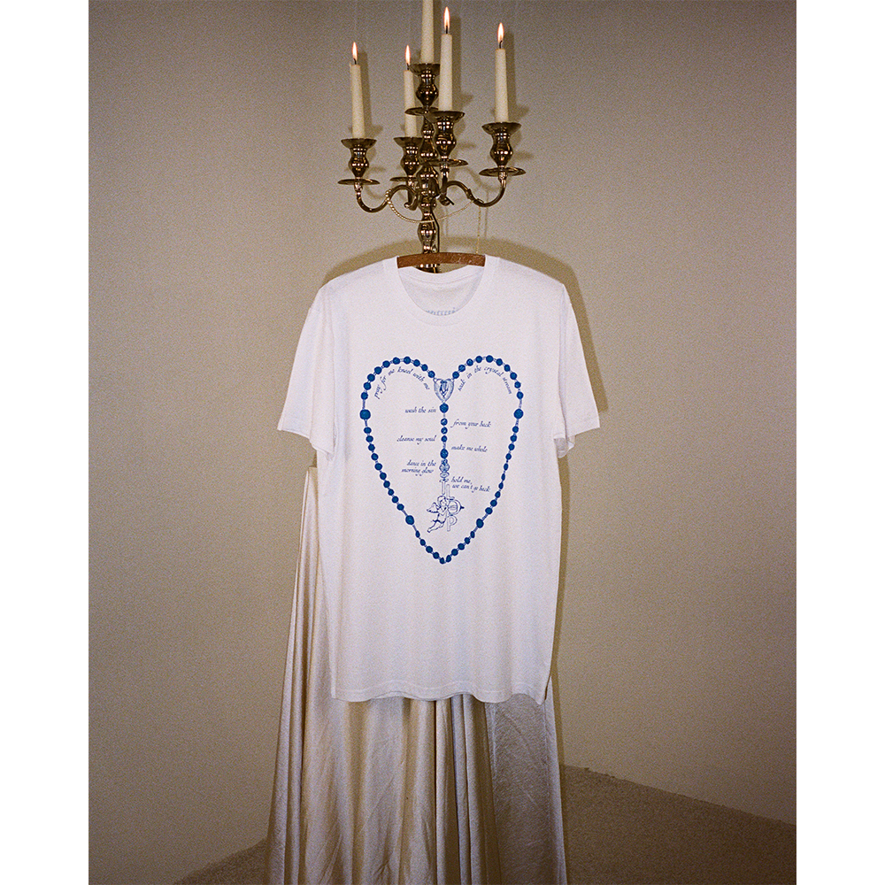 Rosary White Tee Front