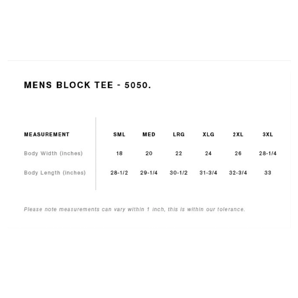 Black Logo Tee Size Guide
