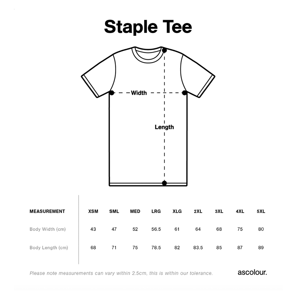 Wreath Tee Size Guide