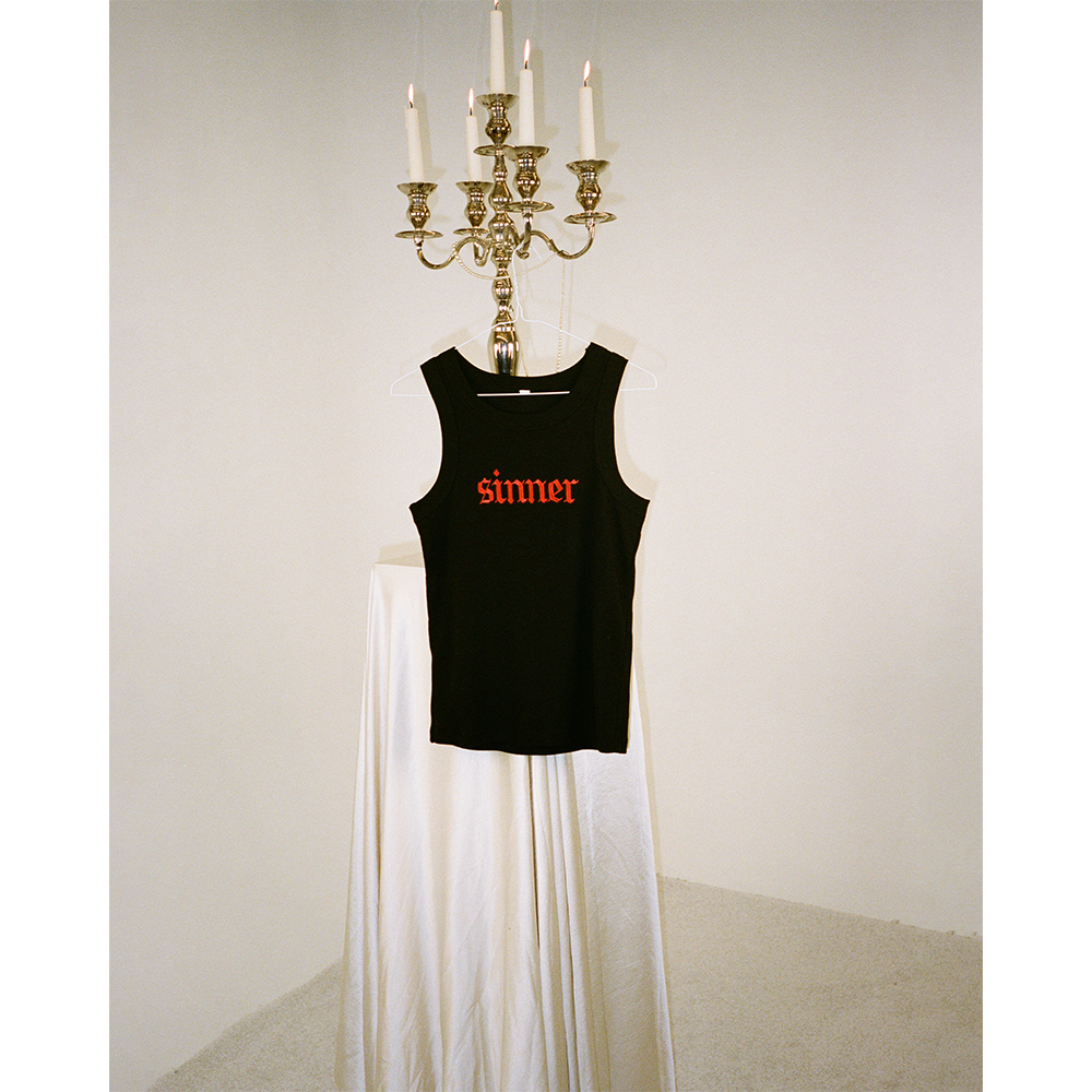 Sinner Black Ribbed Tank