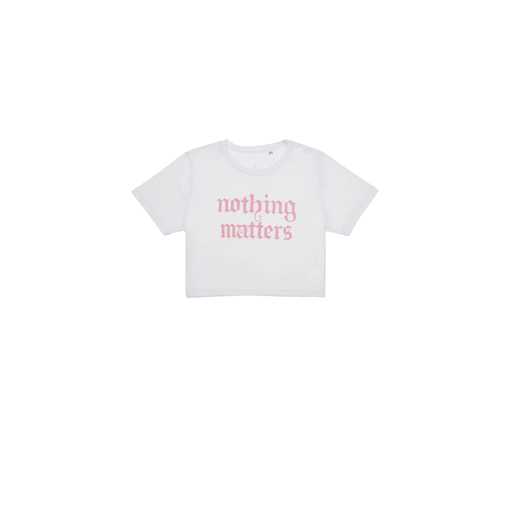 Nothing Matters White Crop Top Front