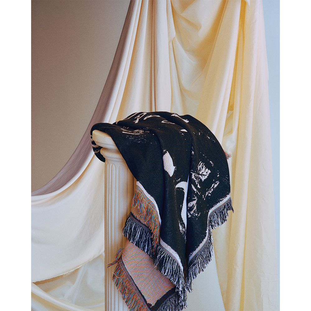 Charcoal Relic Throw Draped